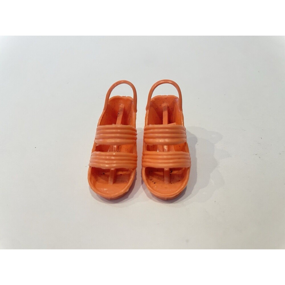 VINTAGE KENNER BIONIC WOMAN ORANGE STRAPPY SANDAL SHOES